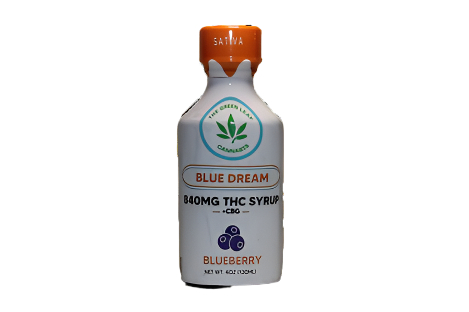 Blue Dream-strain-sativa-syrup-The Green Leaf Cannabis-Cannabis-THCA-blueberry flavor-120ml-Fast Acting THC Syrup-420mg THC