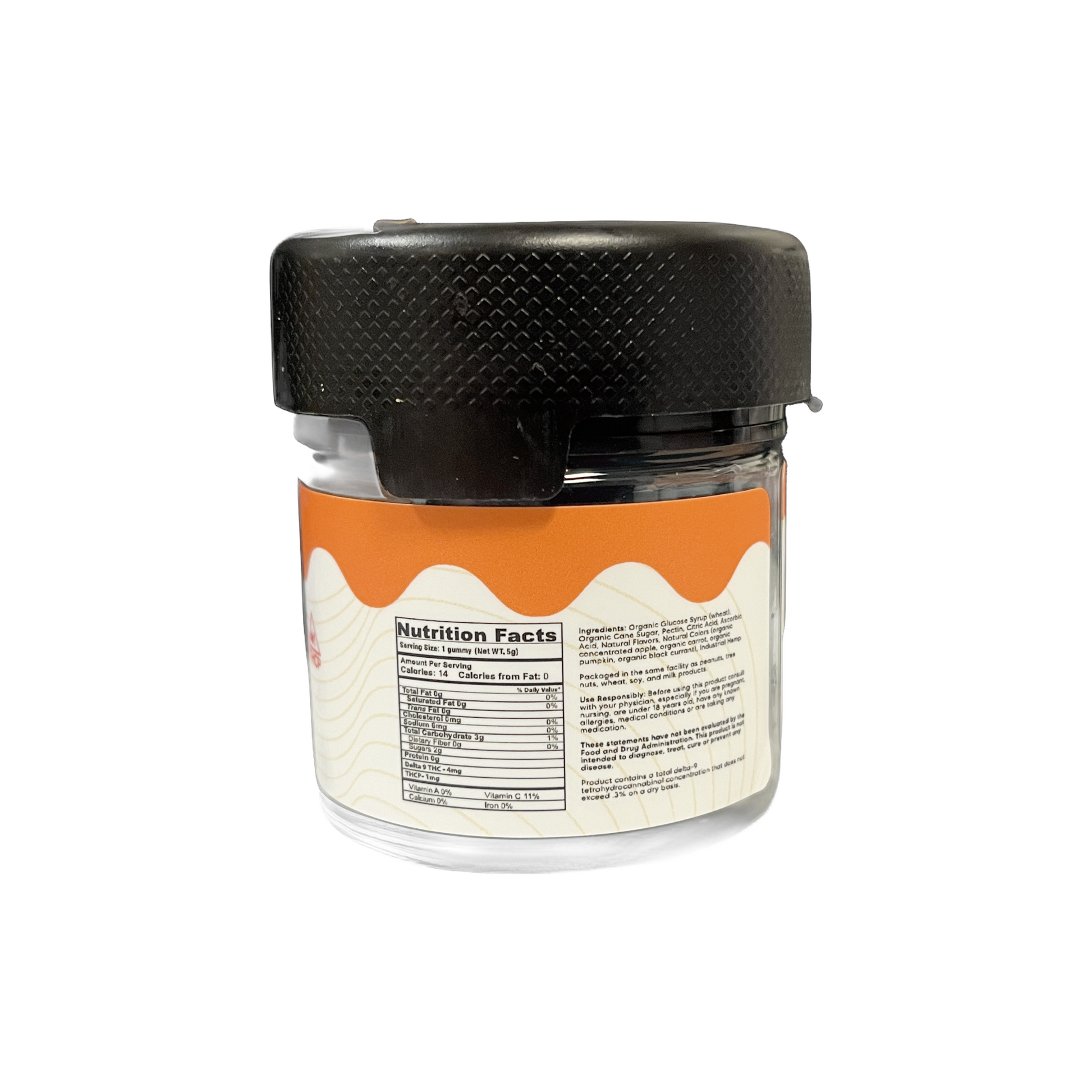 sativa-thc-gummies-THC edibles-blue razz-THCP-300mg thc-back side- nutrition facts