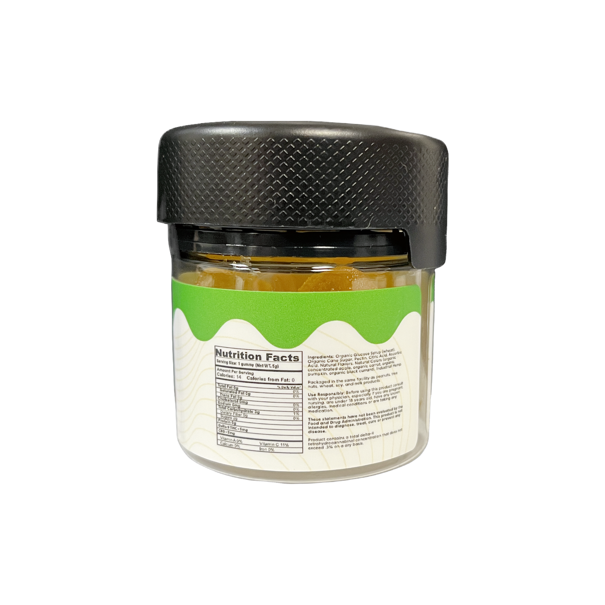 Hybrid-thc-gummies-THC edibles-lemon-THC-CBD-8ct-nutrition facts