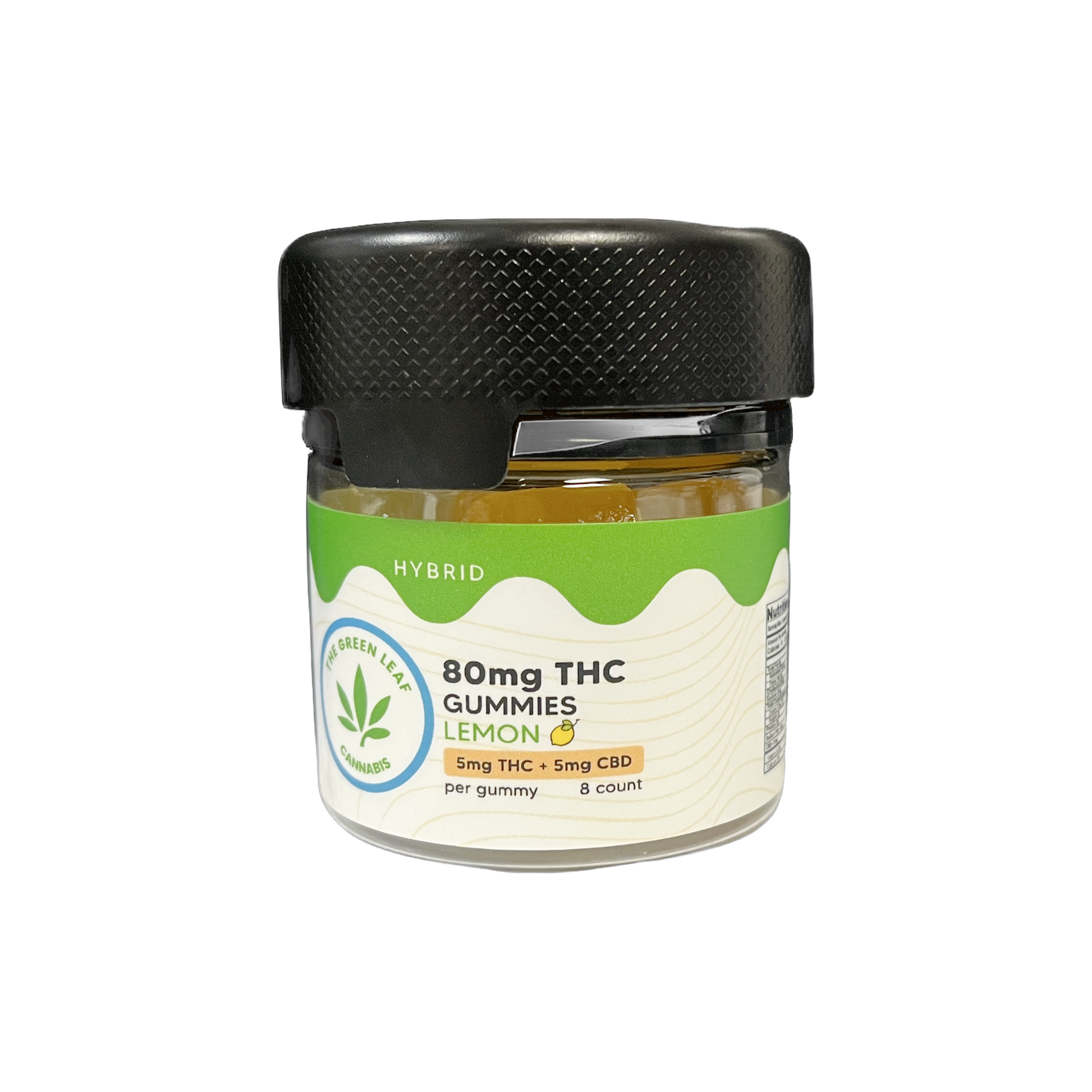 Hybrid-thc-gummies-THC edibles-lemon-THC-CBD-8ct