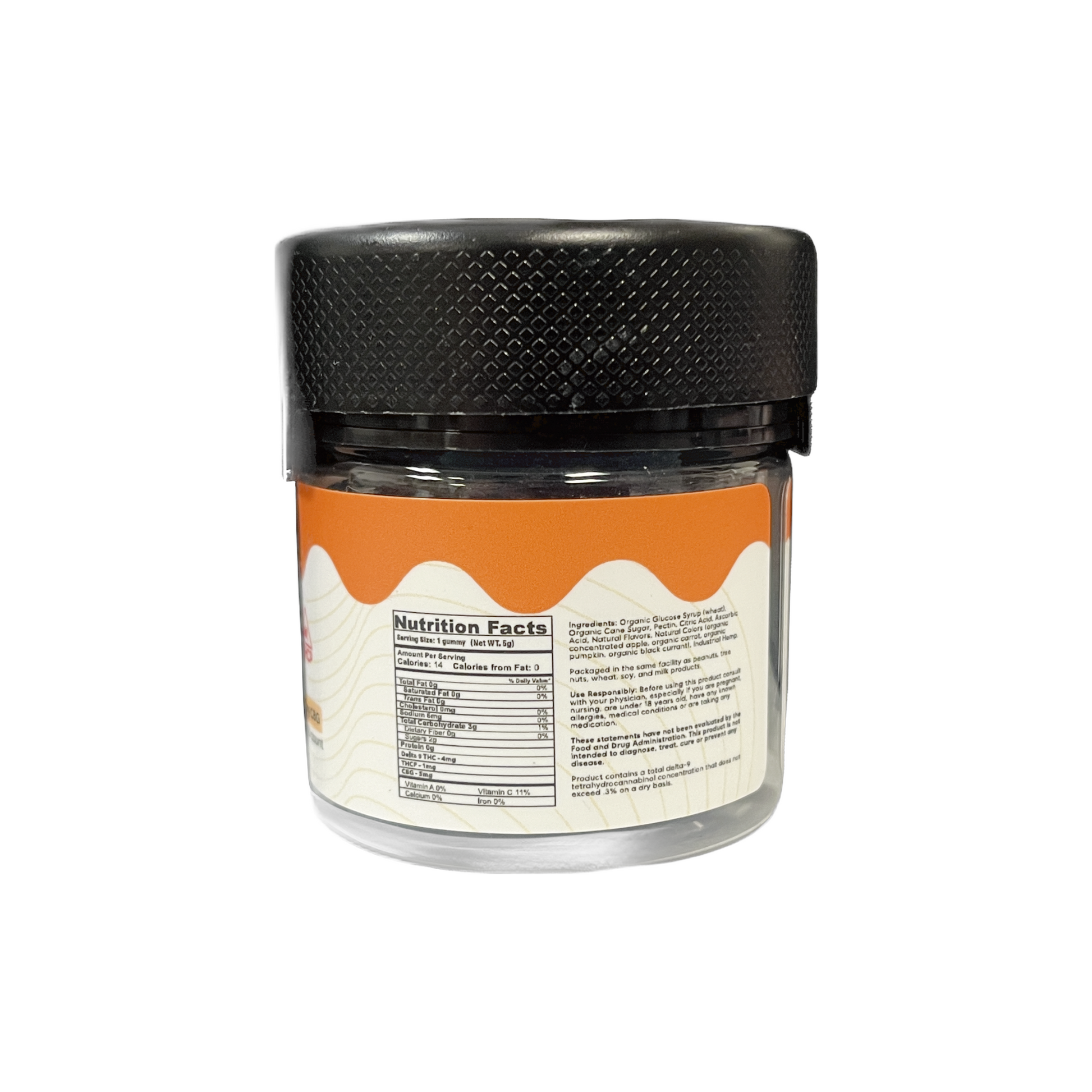 sativa-thc-gummies-THC edibles-blue razz-THCP-CBG-300mg thc-back side- nutrition facts