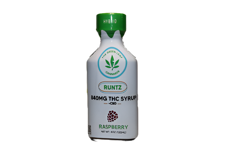 Runtz-strain-hybrid-syrup-The Green Leaf Cannabis-Cannabis-THCA-raspberry flavor-120ml-Fast Acting THC Syrup-420mg THC