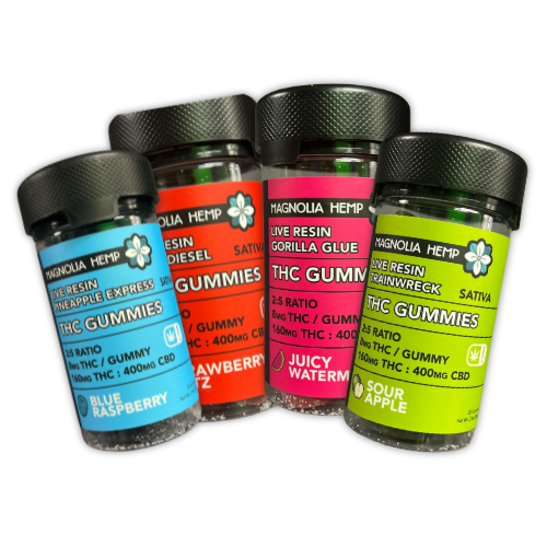 Live Resin THC+CBD Gummies - 160mg THC:CBD 2:5 - Magnolia Hemp - - BOGO 20% OFF