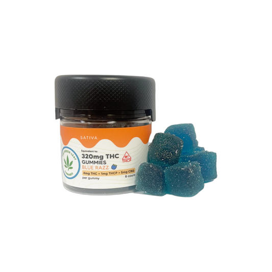 sativa-thc-gummies-THC edibles-blue razz-THCP-CBG-Blue gummies