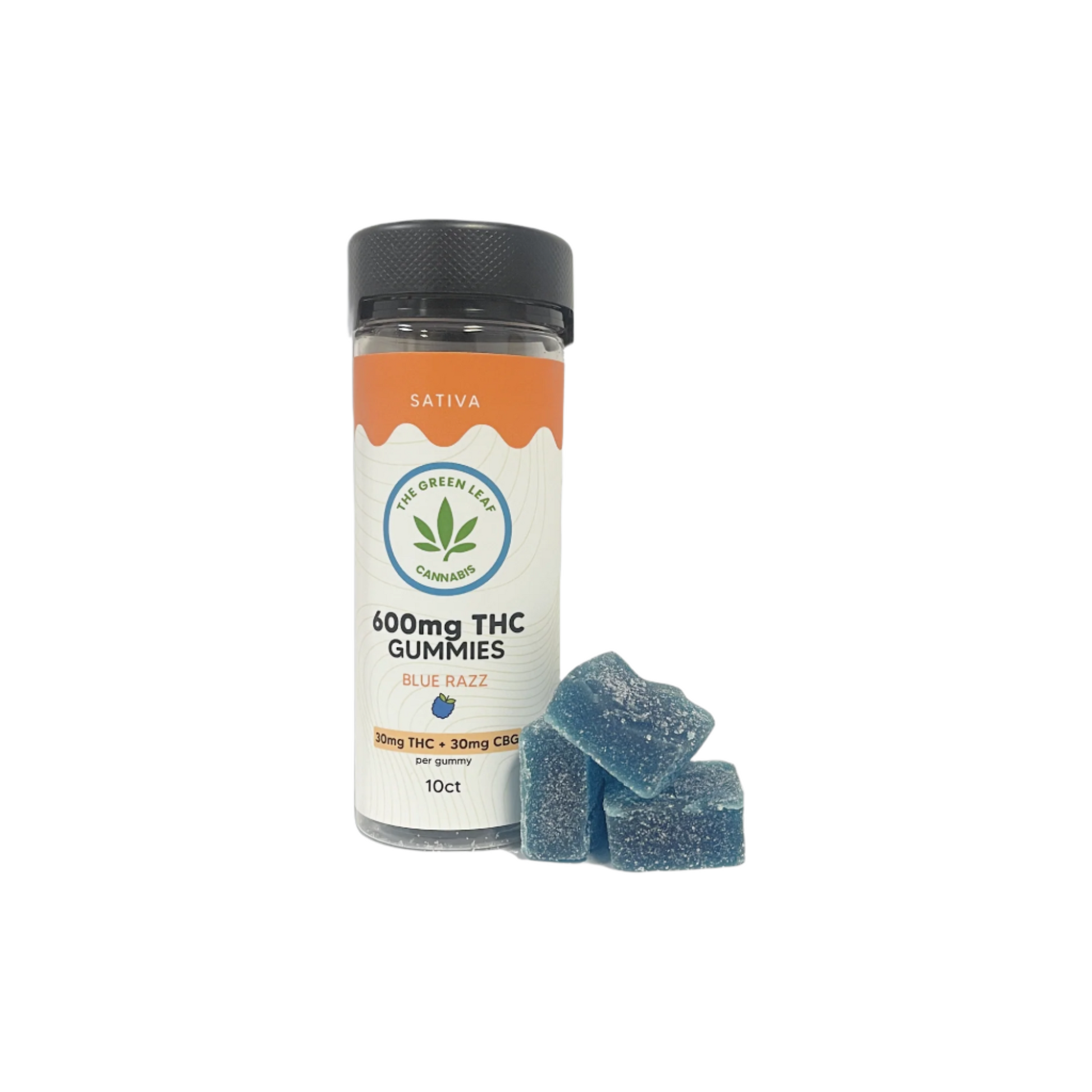 sativa-thc-gummies-thc edibles-blue razz-thc-cbg-blue gummies-10ct