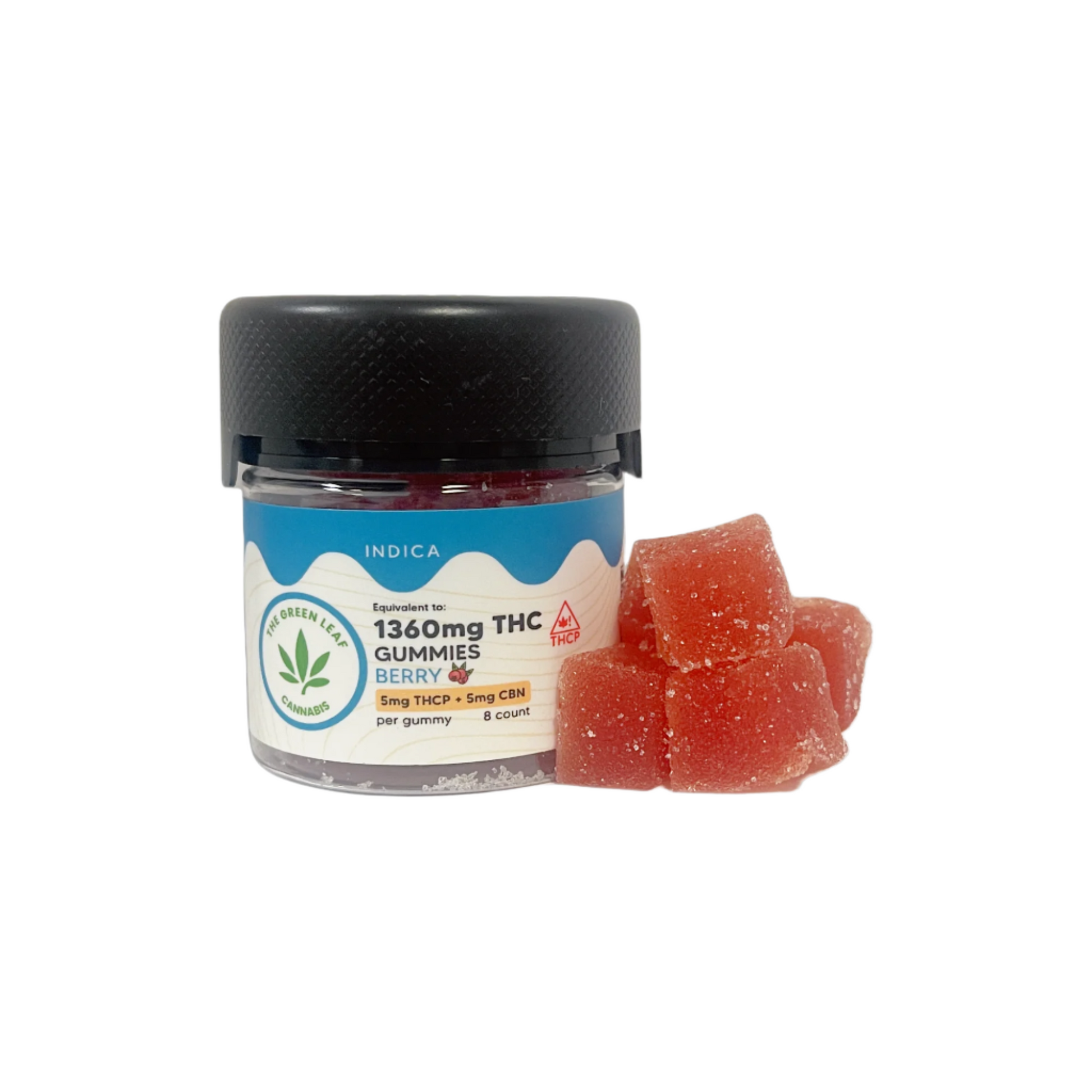 Indica-THC-Gummies-THC edibles-berry-THCP-CBN-8ct-red gummies
