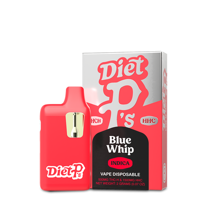 Diet P's-Disposable Vape-indica-THC-HHC-The Green Leaf Cannabis-blue whip