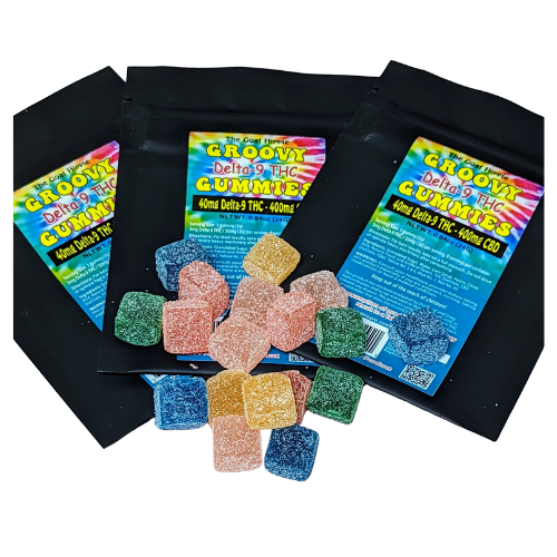 Groovy Gummies - 40mg D9 THC + 400MG CBD - The Goat Hippie