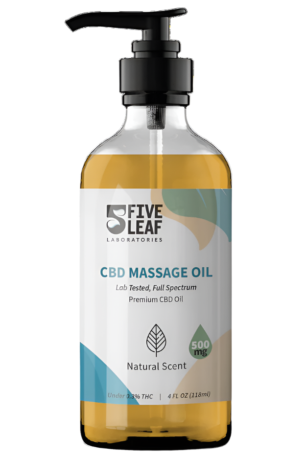 118ml CBD Massage Oil -118ml - 5 Leaf Labs The Green Leaf