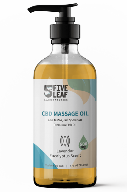 118ml CBD Massage Oil -118ml - 5 Leaf Labs The Green Leaf